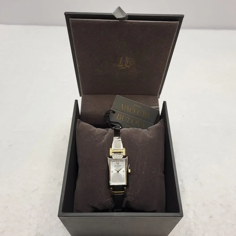 Bulova Classic Diamond Two-Tone Gold Stainless Steel Quartz Ladies Watch